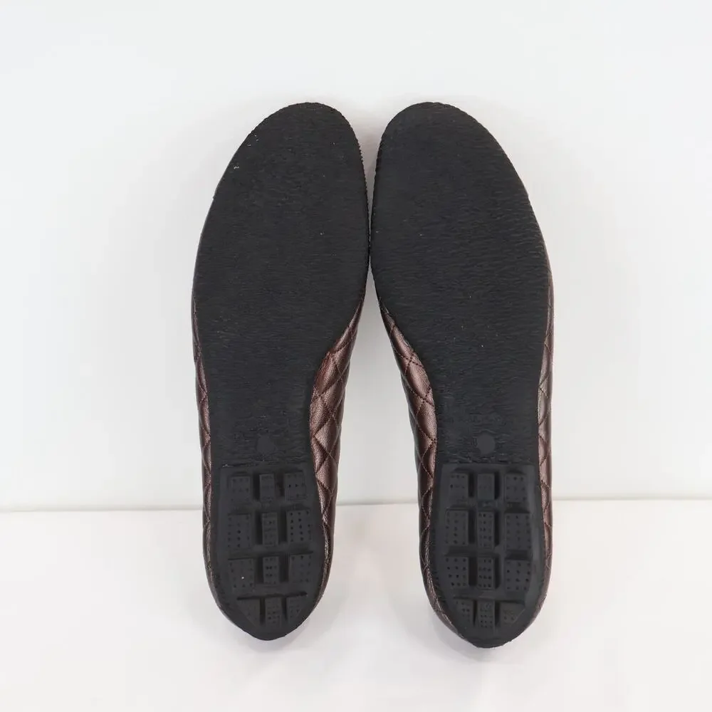 Paul Mayer Attitudes Quilted Metallic Brown Ballet Flats Size 9